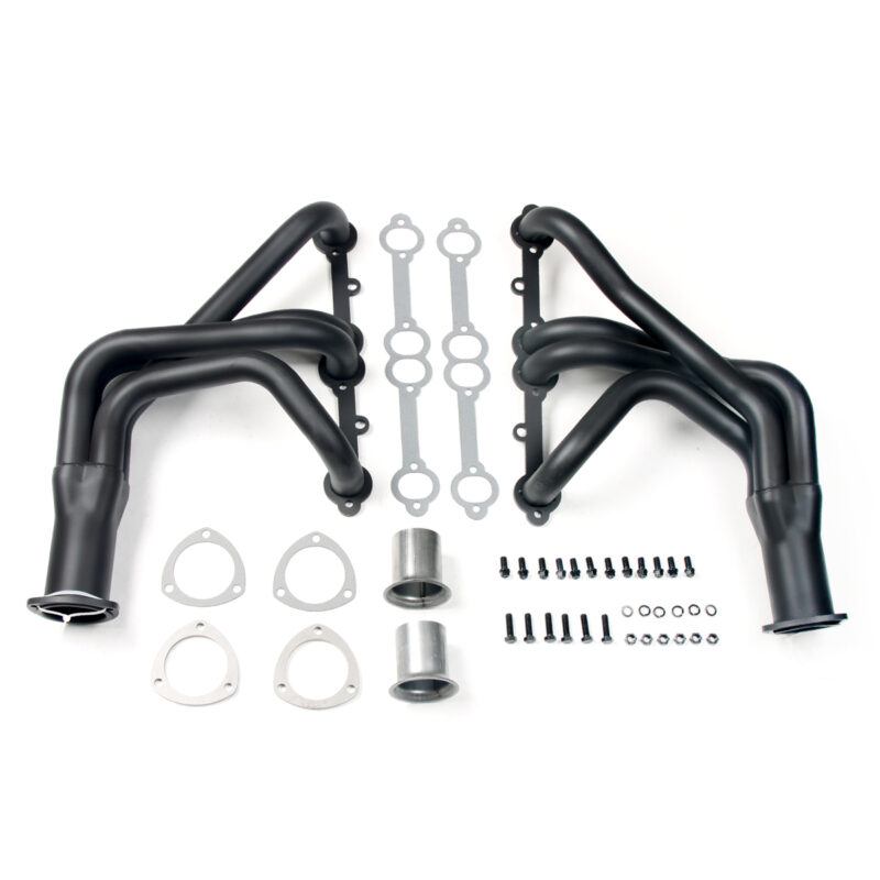 FOR CHEVY CORVETTE 1963-1974 COATED BLACK 1-5/8 MID-LENGTH HEADERS SMALL BLOCK