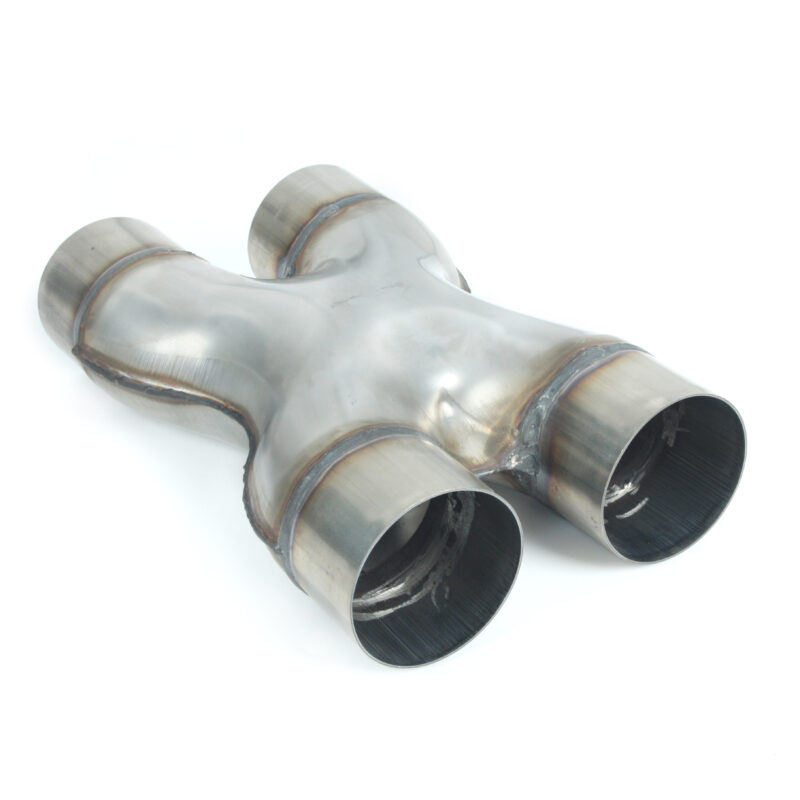 12" Long X Pipe 3" Dual Inlet/Outlet Polished Exhaust X Pipe 304 Stainless Steel - Image 4