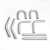 UNIVERSAL 2.5" ALUMINUM SILICONE HOSE+CLAMP SILVER INTERCOOLER PIPES KIT - Image 3