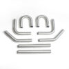 UNIVERSAL 2.5" ALUMINUM SILICONE HOSE+CLAMP SILVER INTERCOOLER PIPES KIT - Image 4