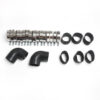 UNIVERSAL 2.5" ALUMINUM SILICONE HOSE+CLAMP SILVER INTERCOOLER PIPES KIT - Image 5